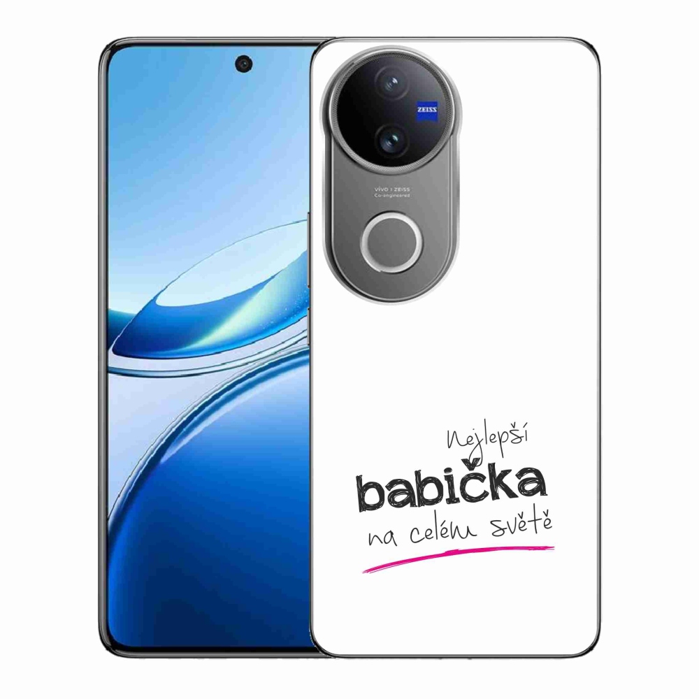 Gelový kryt mmCase na Vivo V50 5G - nejlepší babička 4 bílé pozadí