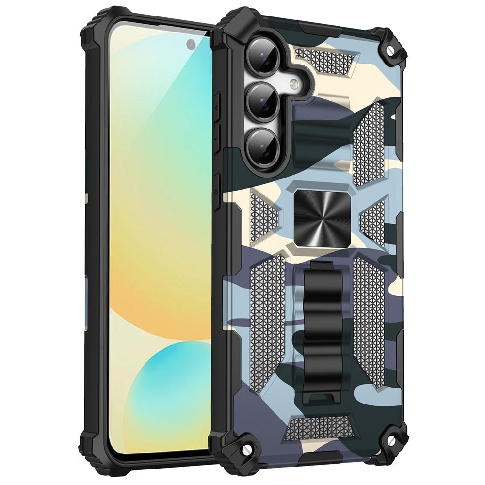 Camouflage odolný kryt na Samsung Galaxy A17 5G/A26 5G - světlemodrý