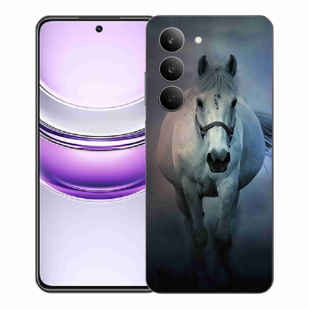 Gelový kryt mmCase na Realme 14x 5G - běžící bílý kůň