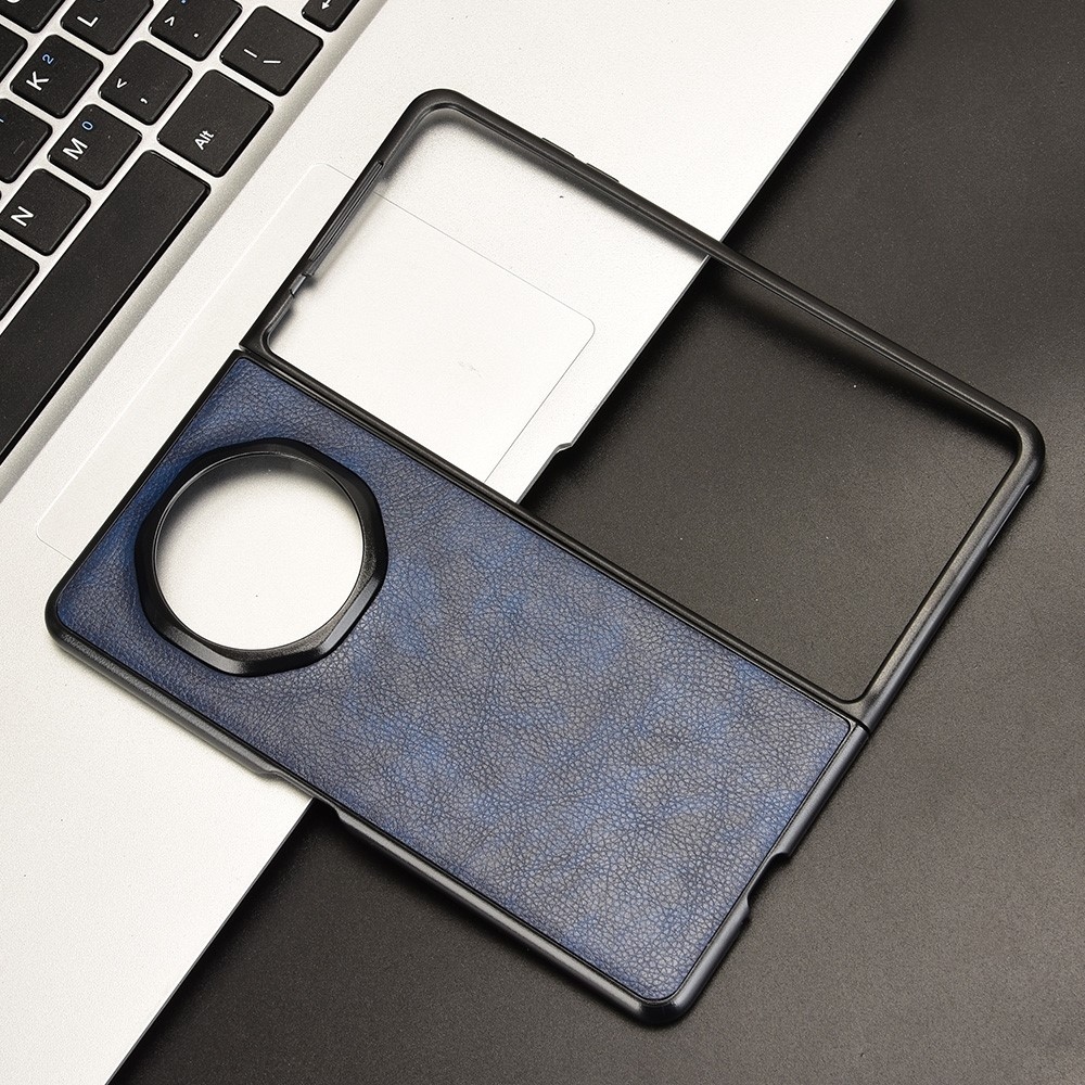 Texture plastový obal s umělou kůží na Honor Magic V3 - modrý