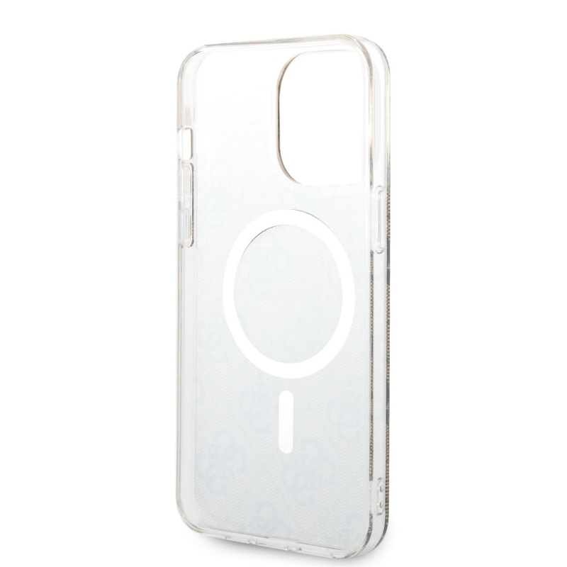 Guess 4G MagSafe Kompatibilní Zadní Kryt + Bezdrátová Nabíječka pro iPhone 14 Pro Max Brown