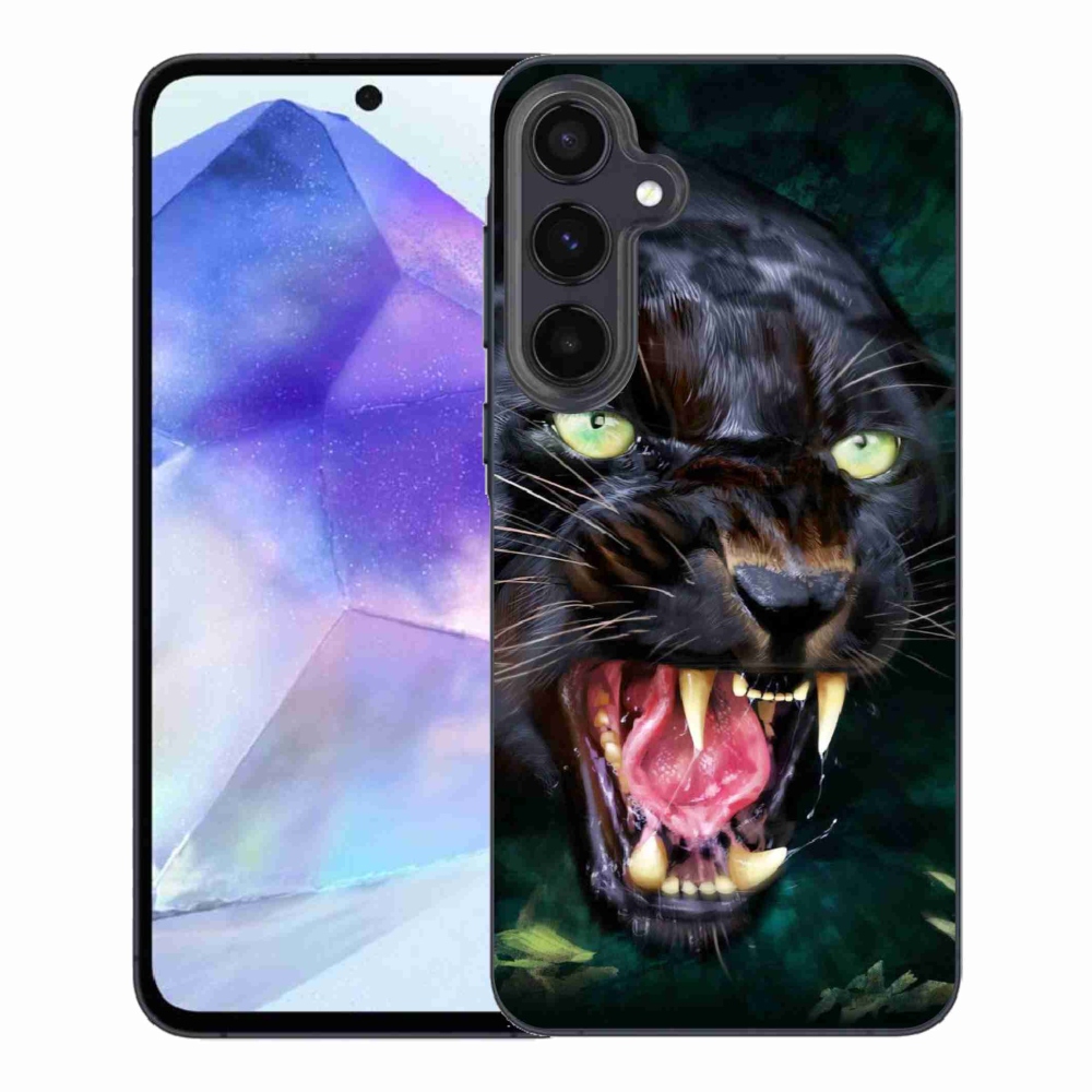 Gelový kryt mmCase na Samsung Galaxy A55 5G - rozzuřený černý panter