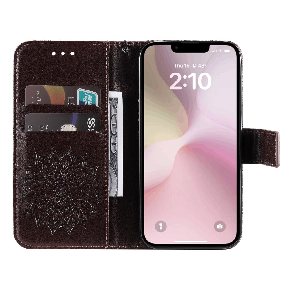 Sunflower knížkové pouzdro na iPhone 16e - hnědé