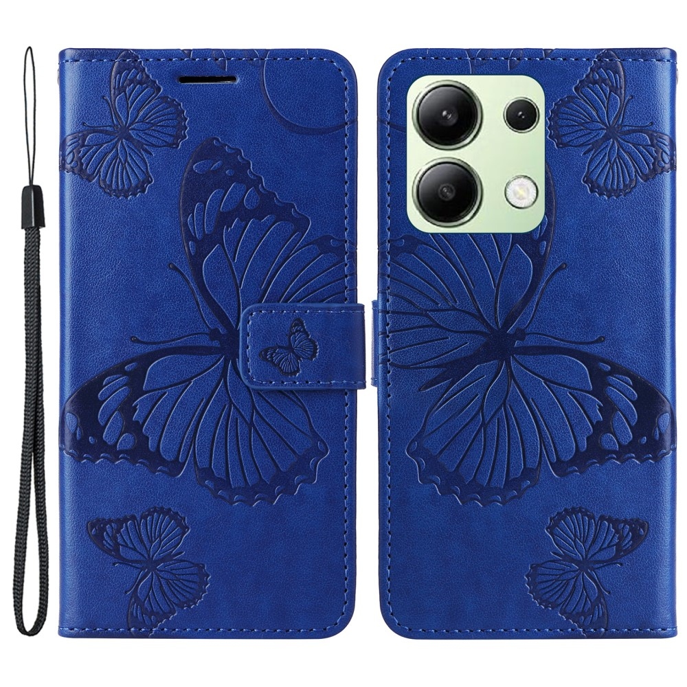 Big Butterfly knížkové pouzdro na Xiaomi Redmi Note 13 - modré