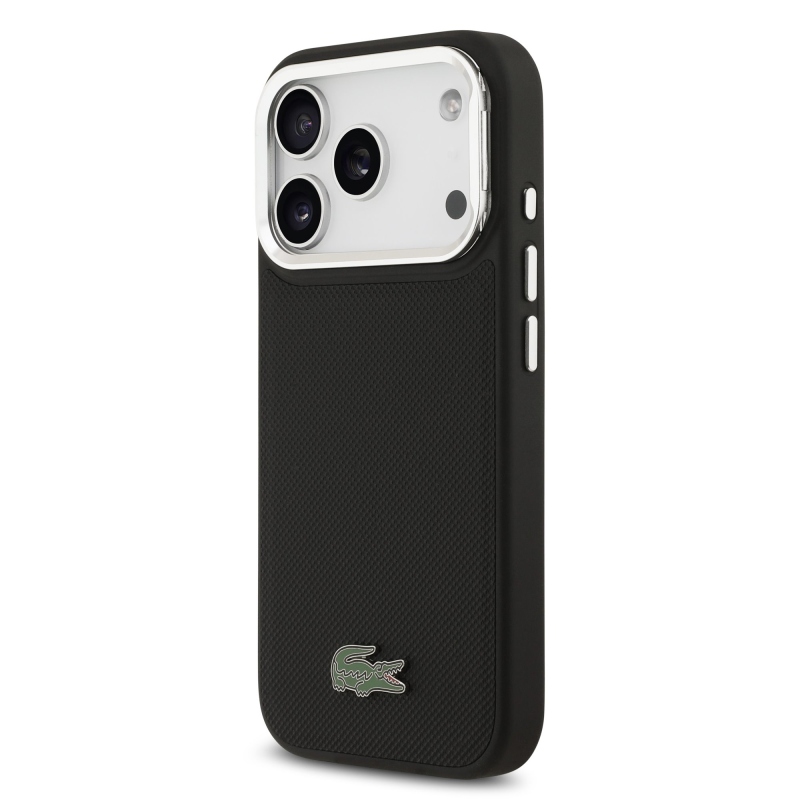 Lacoste Iconic Petit Pique Camera Stand MagSafe Zadní Kryt pro iPhone 17 Pro Black