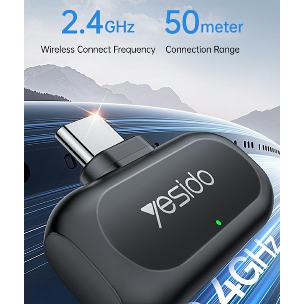 Yesido KR22 bezdrátový klopový mikrofon s AI redukcí šumu USB-C