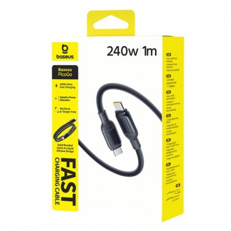 Baseus PicoGo Fast Charging Datový Kabel USB-C - USB-C 240W 1m Cosmic Black
