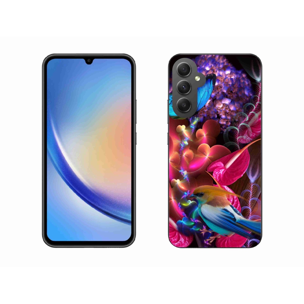 Gelový kryt mmCase na Samsung Galaxy A34 5G - barevné květiny