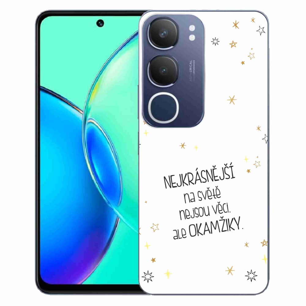 Gelový kryt mmCase na Vivo Y19s - citát 4 bílé pozadí