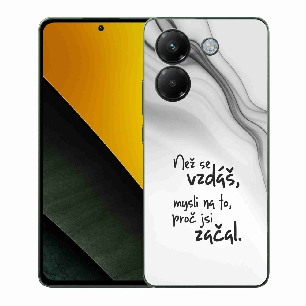 Gelový kryt mmCase na Xiaomi Poco M7 Pro 5G - citát 2 bílé pozadí