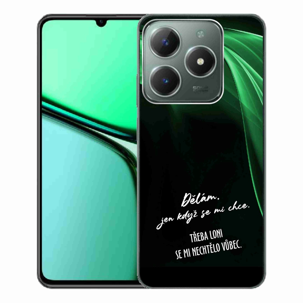 Gelový kryt mmCase na Realme C61 - vtipný text 12 černé pozadí