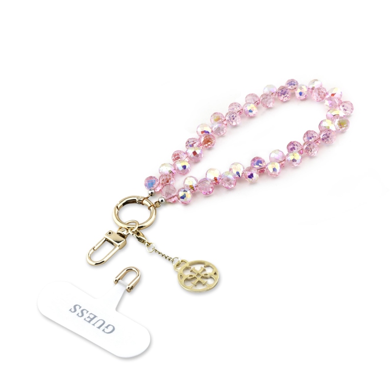 Guess Univerzální Popruh na Ruku Crystals 4G Charm Pink