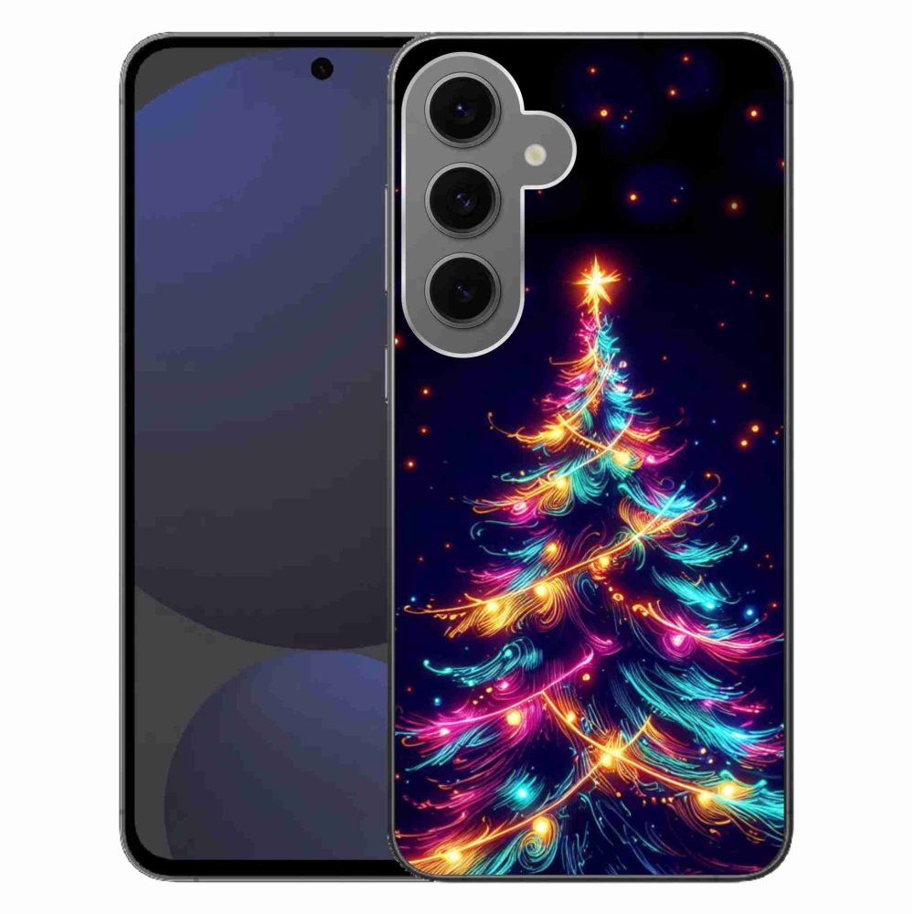 Gelový kryt mmCase na Samsung Galaxy S24 FE - neonový vánoční stromek
