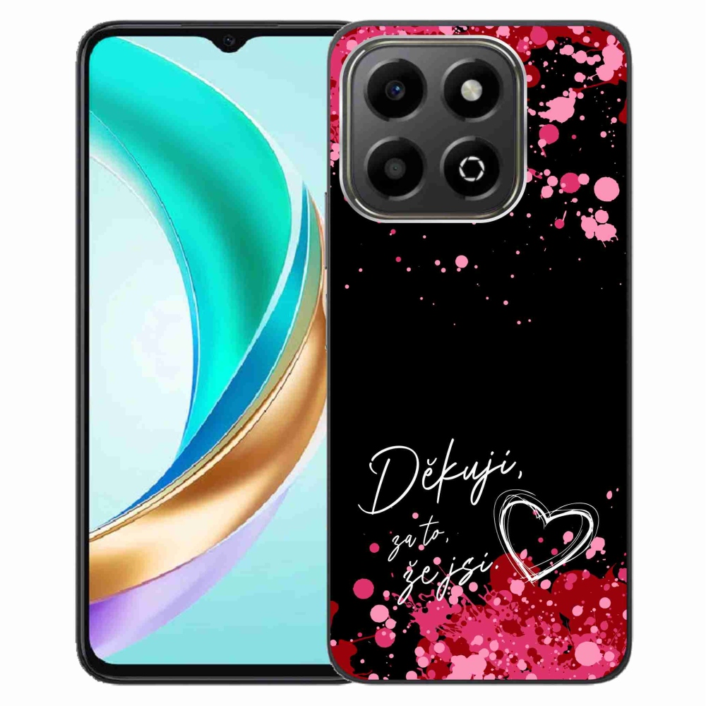 Gelový kryt mmCase na Honor X6b - zamilovaný text 2 černé pozadí