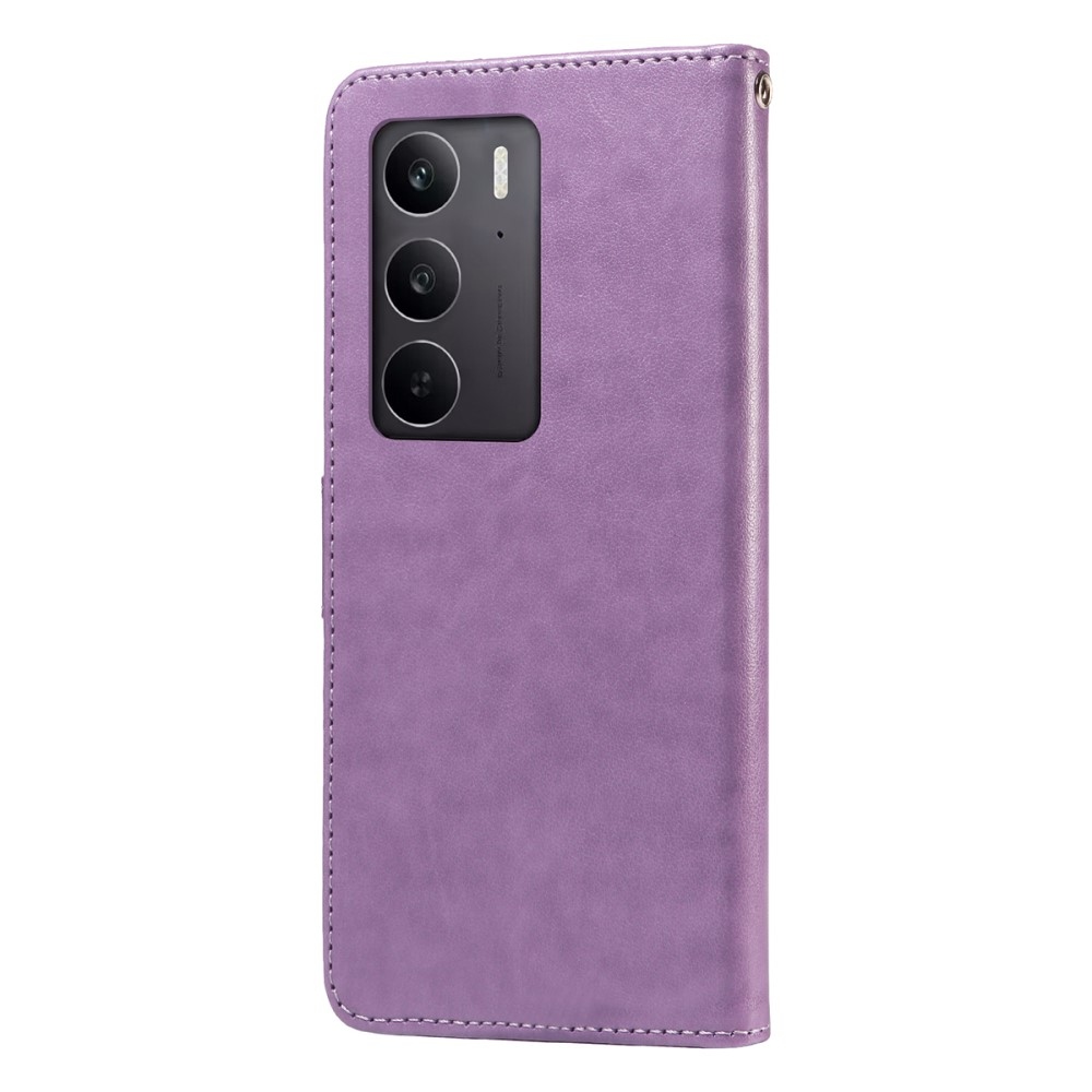 Flowery knížkové pouzdro na Realme 14x 5G/Realme C75 - fialové