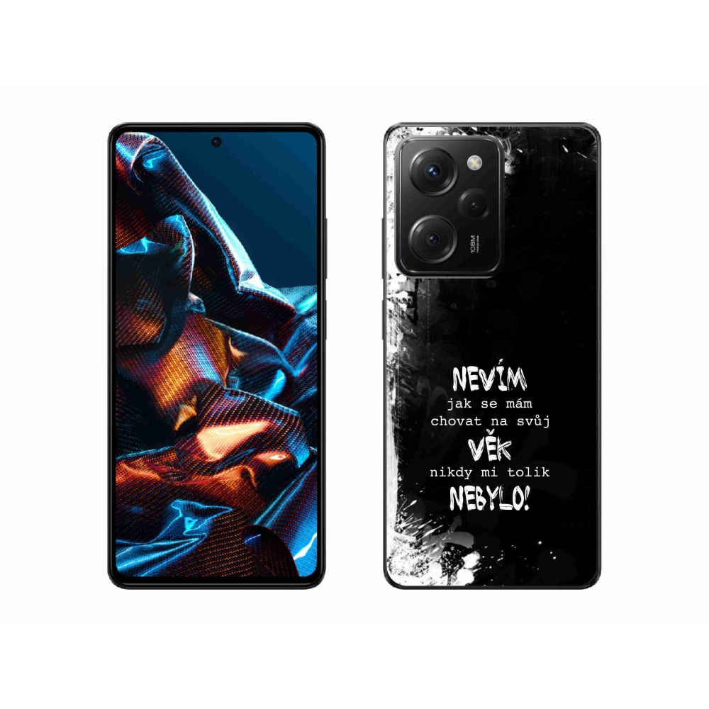 Gelový kryt mmCase na Xiaomi Poco X5 Pro 5G - vtipný text 14 černé pozadí