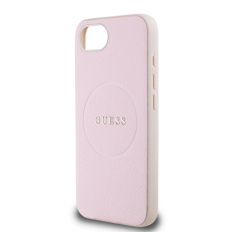 Guess PU Grained Classic Logo MagSafe Zadní Kryt pro iPhone 16e Pink