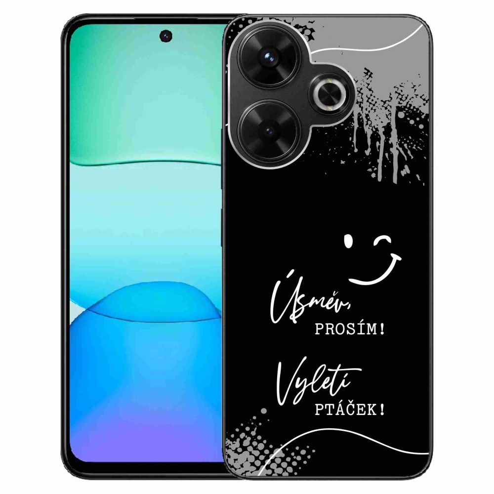 Gelový kryt mmCase na Xiaomi Redmi 13 4G/Poco M6 4G  - vtipný text 4 černé pozadí
