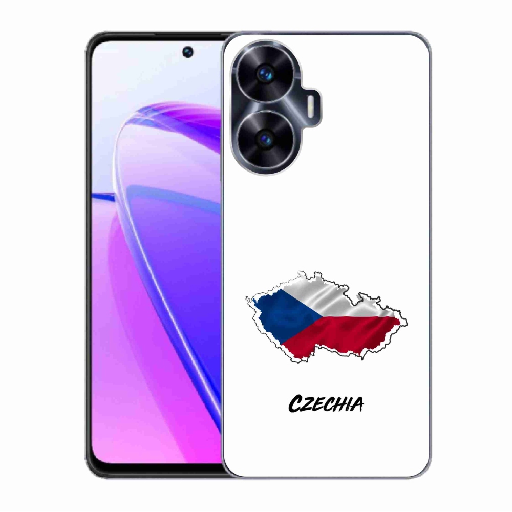 Gelový kryt mmCase na Realme C55 - Czechia bílé pozadí