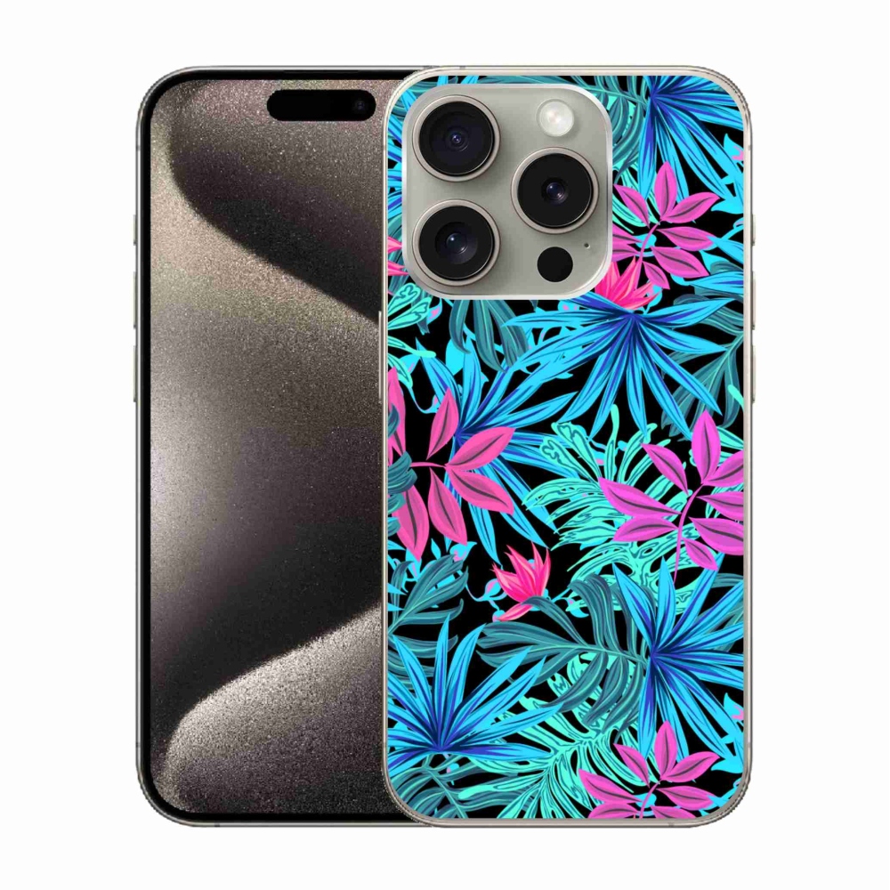 Gelový kryt mmCase na iPhone 15 Pro - květiny 3