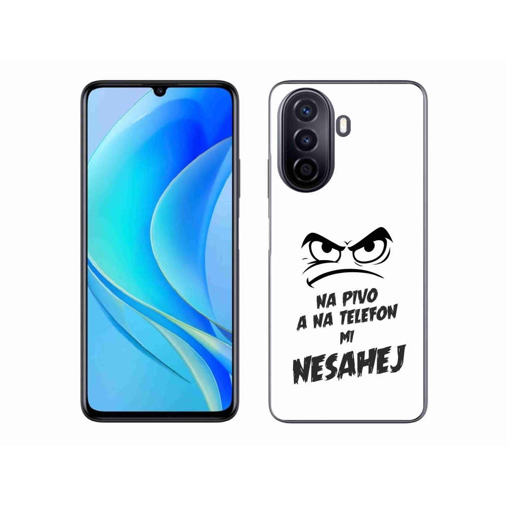 Gelový kryt mmCase na Huawei Nova Y70 - pivní motiv 2 bílé pozadí