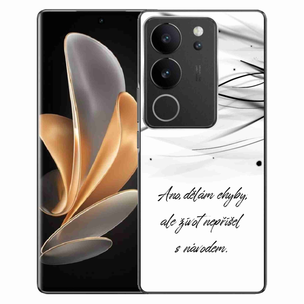 Gelový kryt mmCase na Vivo V29 5G - citát bílé pozadí
