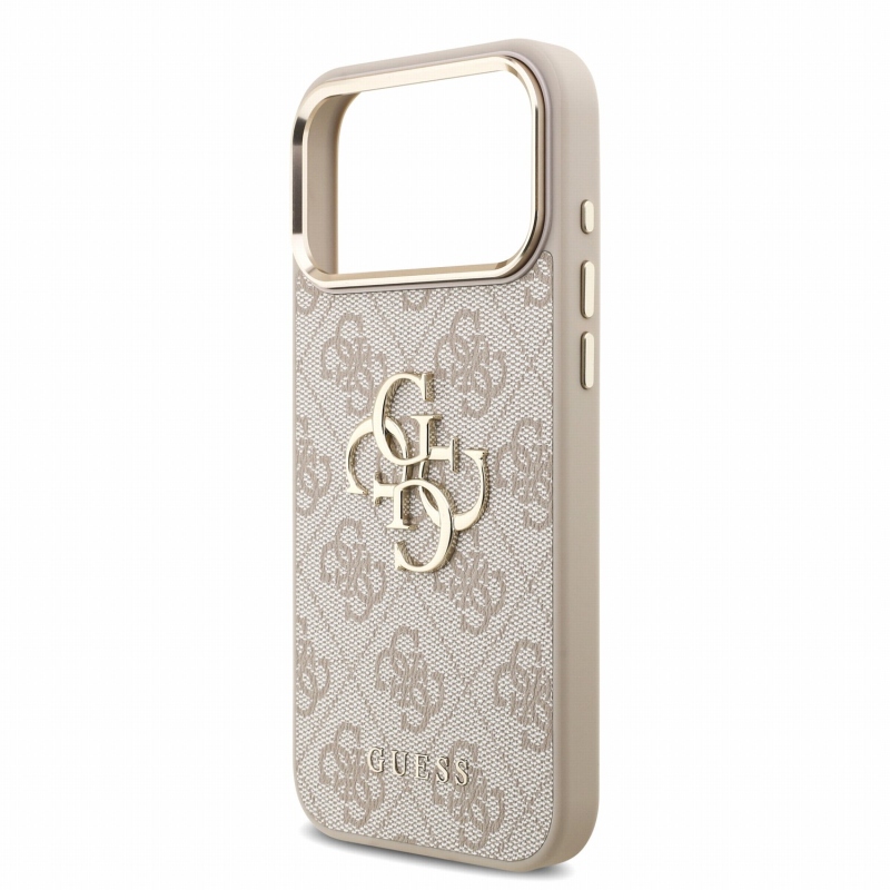 Guess PU 4G Metal Logo Strap Zadní Kryt pro iPhone 18 Pro Max Pink