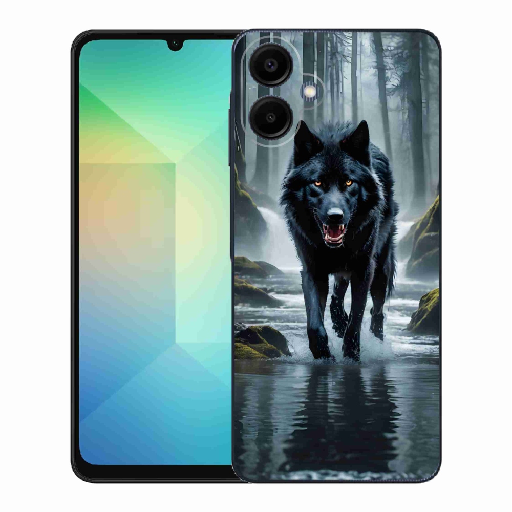 Gelový kryt mmCase na Samsung Galaxy A06 4G - černý vlk
