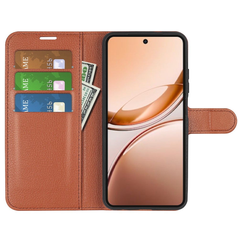 Litchi knížkové pouzdro na Vivo V50 Lite 4G/5G - hnědé