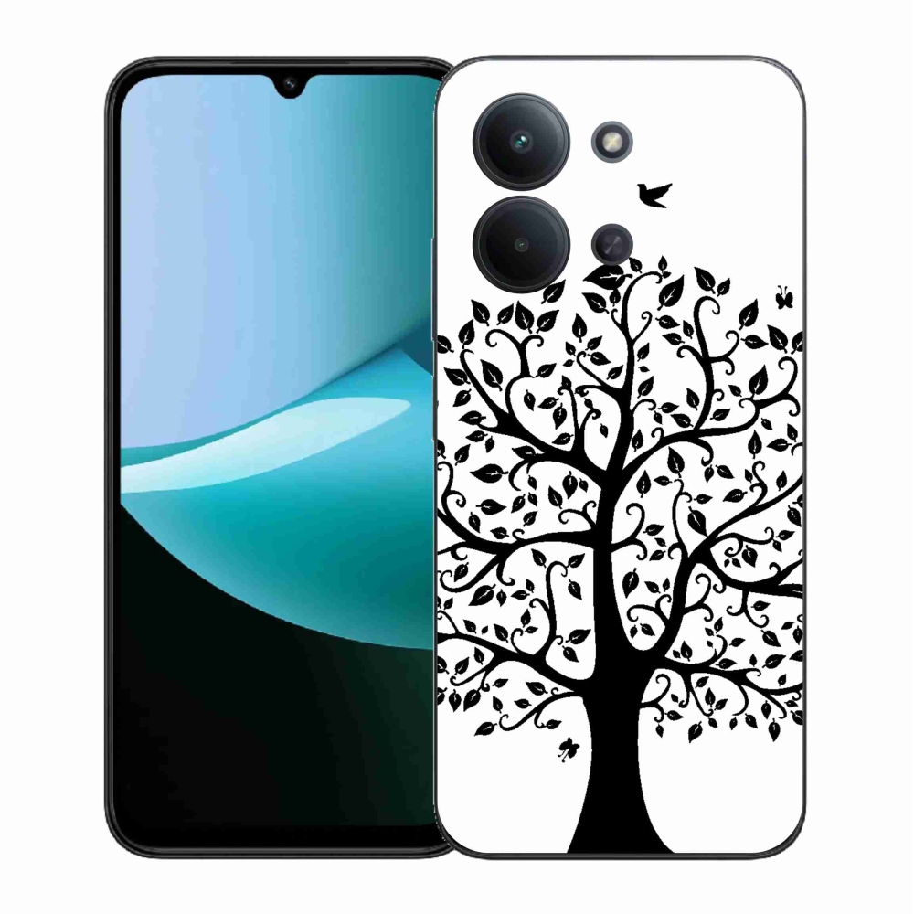 Gelový kryt mmCase na Xiaomi Redmi 15C 4G (171mm)/Poco C85 4G (171mm) - černobílý strom