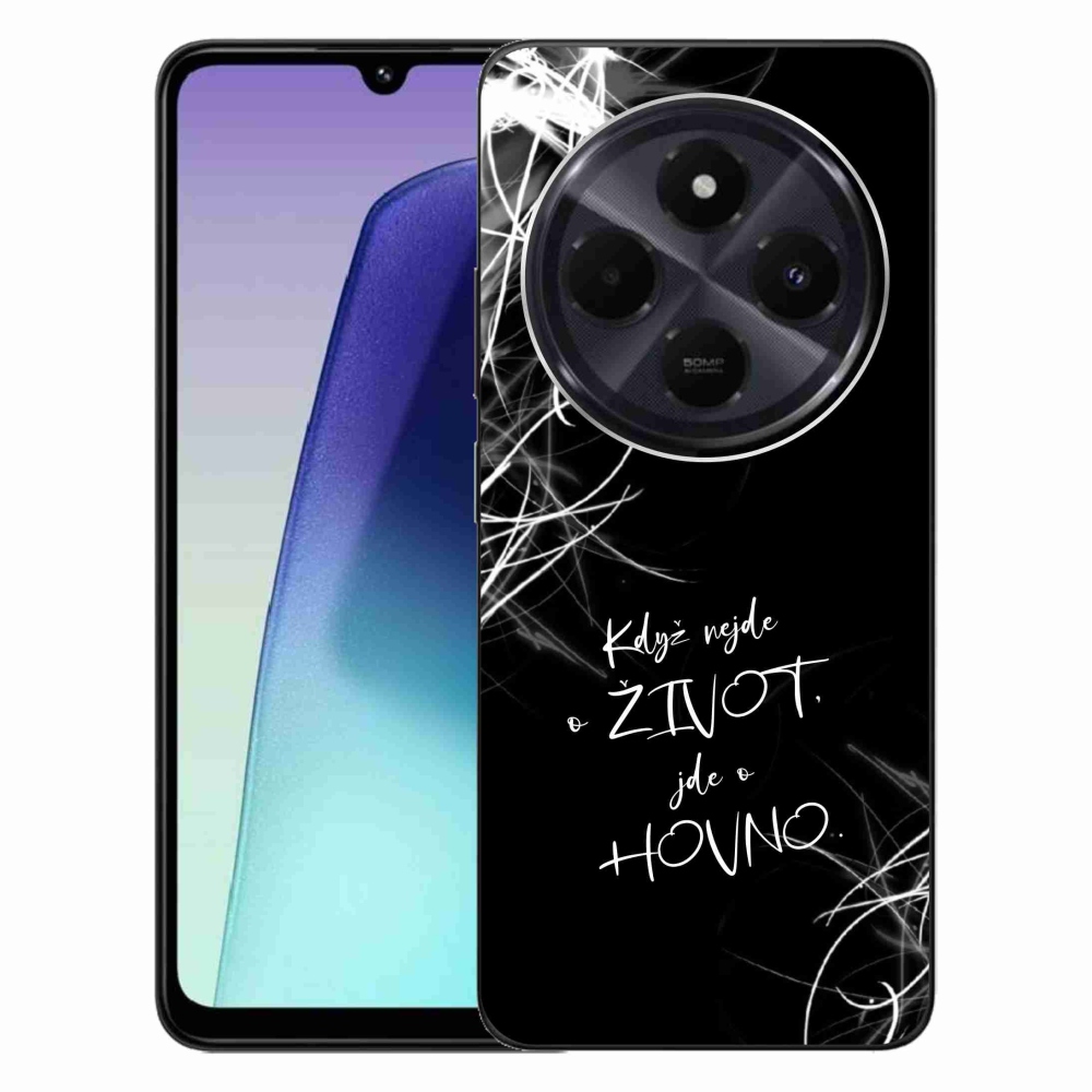 Gelový kryt mmCase na Xiaomi Redmi 14C/Poco C75 - vtipný text 16 černé pozadí