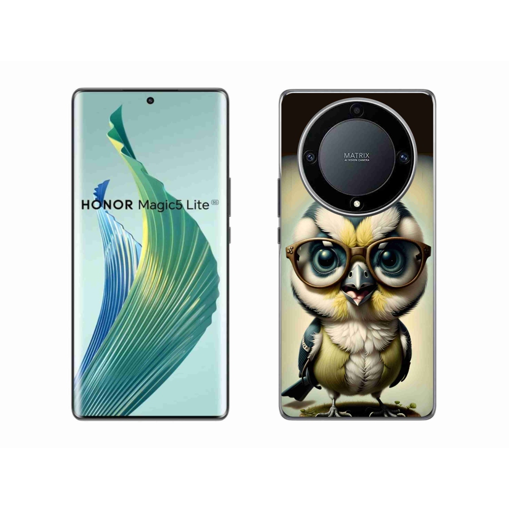 Gelový kryt mmCase na Honor Magic 5 Lite 5G - mládě s brýlemi