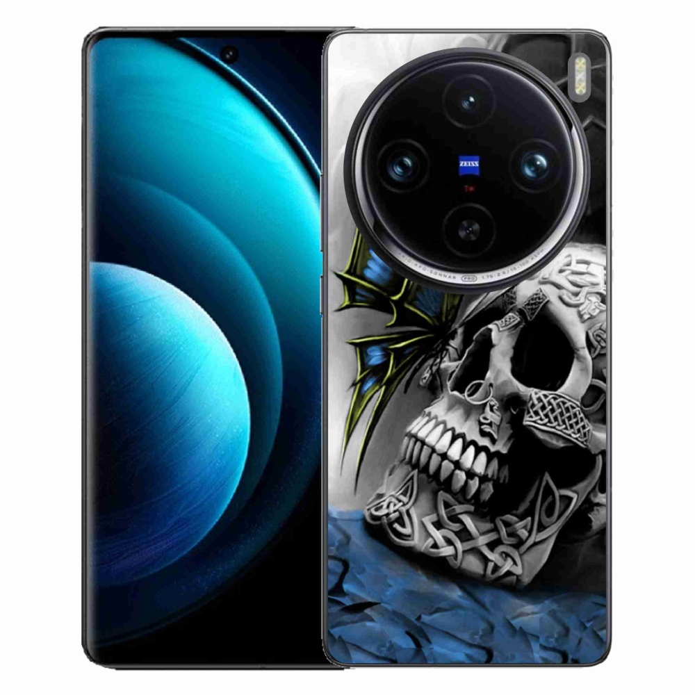 Gelový kryt mmCase na Vivo X100 Pro 5G - motýl a lebka