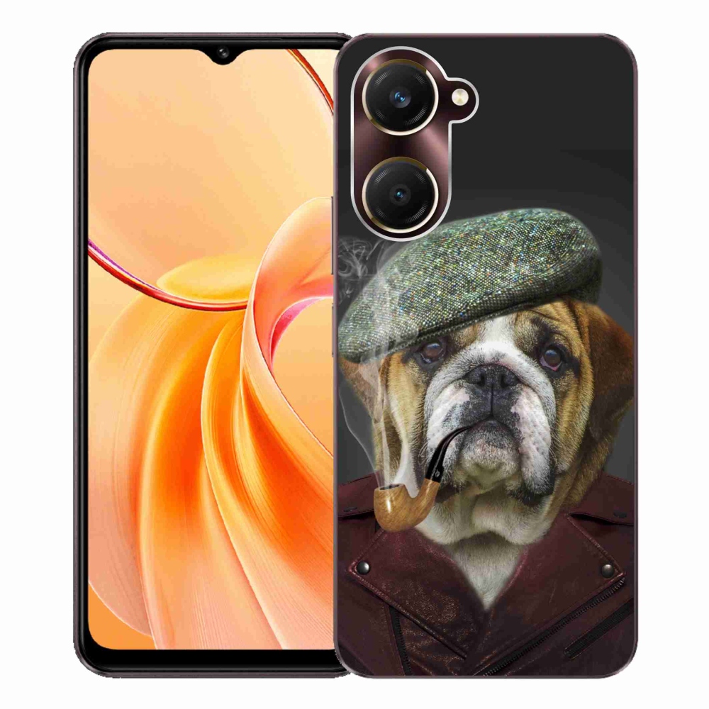 Gelový kryt mmCase na Vivo Y28s 5G - pes s fajfkou