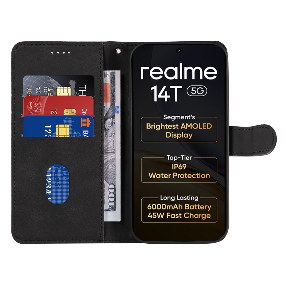 Curved knížkové pouzdro na Realme 14 5G/14T 5G - černé