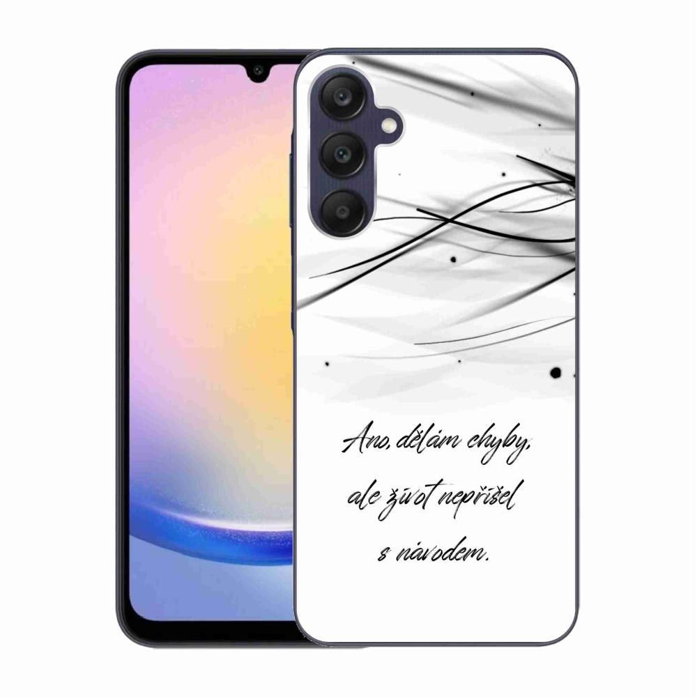 Gelový kryt mmCase na Samsung Galaxy A25 5G - citát bílé pozadí