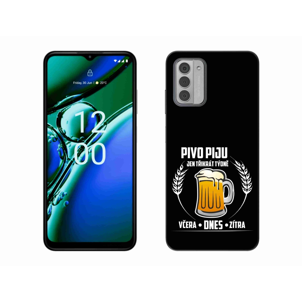 Gelový kryt mmCase na Nokia G42 - pivní motiv černé pozadí