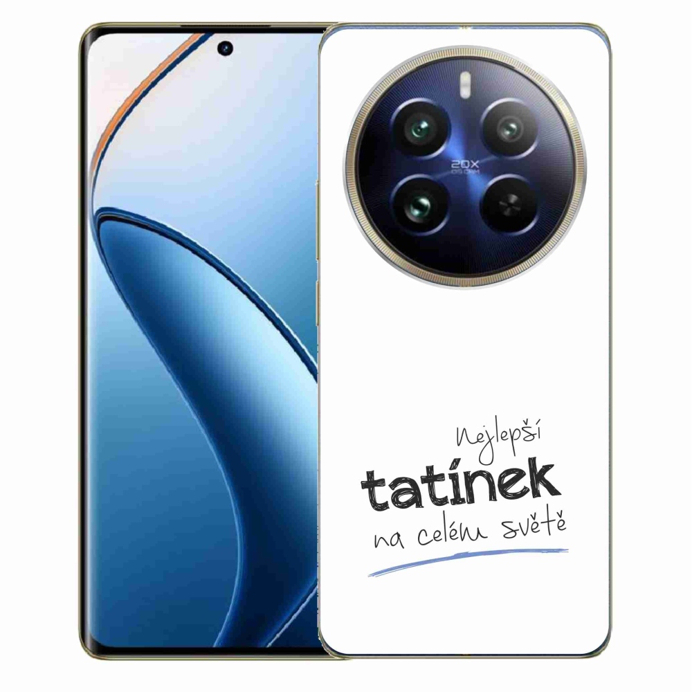 Gelový kryt mmCase na Realme 12 Pro 5G/12 Pro+ 5G - nejlepší tatínek 4 bílé pozadí