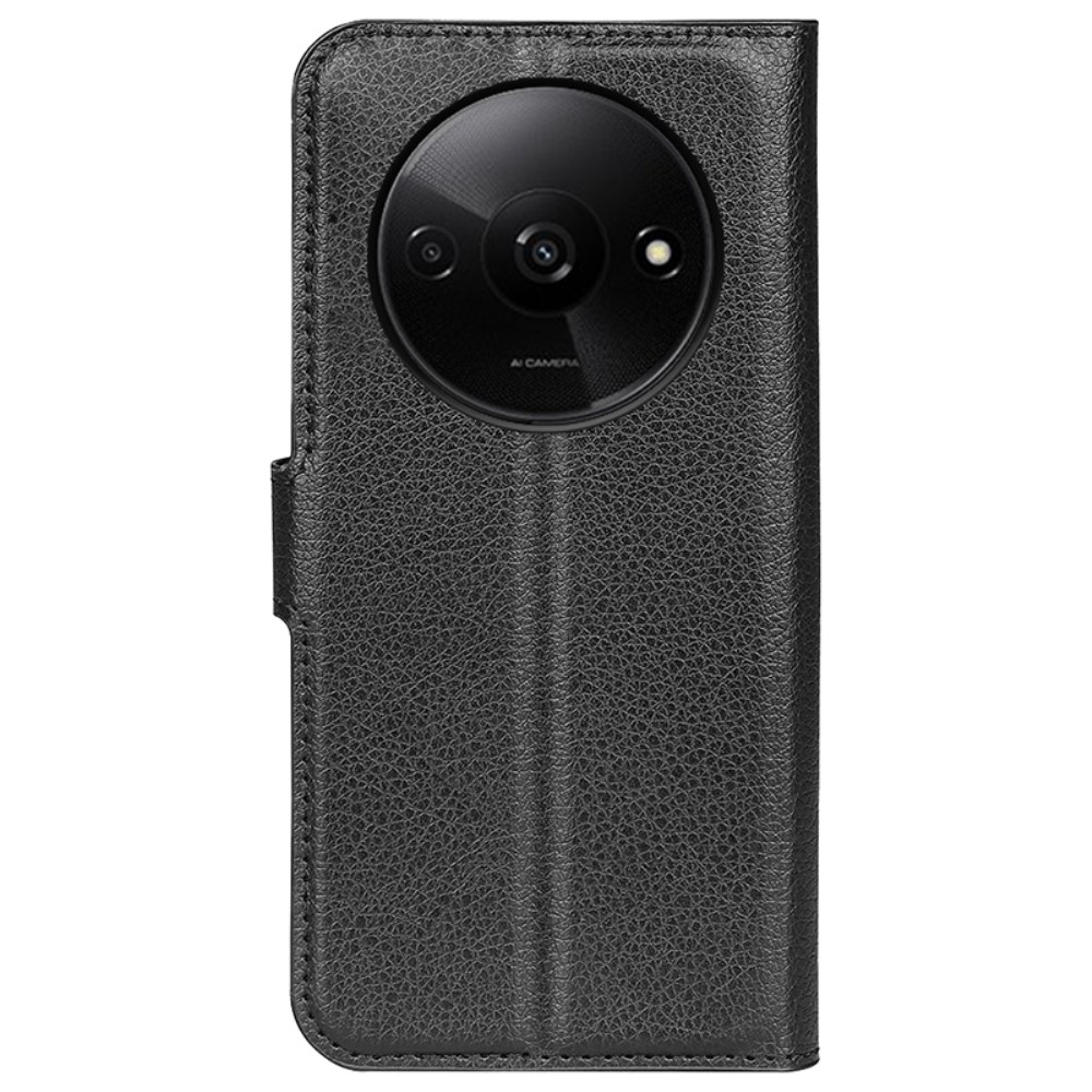 Litchi knížkové pouzdro na Xiaomi Redmi A3 - černé