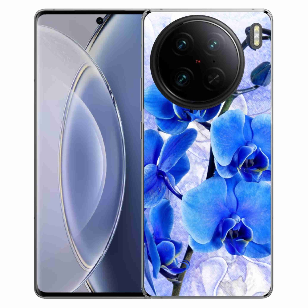 Gelový kryt mmCase na Vivo X90 Pro - modré květy
