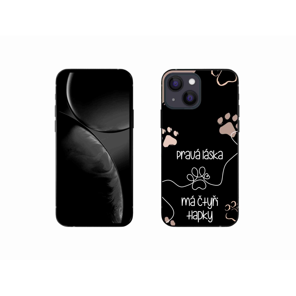 Gelový kryt mmCase na iPhone 13 mini 5.4 - psí motiv 1 černé pozadí