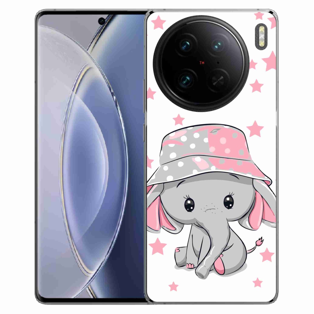Gelový kryt mmCase na Vivo X90 Pro - růžový slon