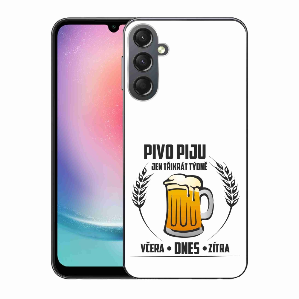 Gelový kryt mmCase na Samsung Galaxy A24 - pivní motiv bílé pozadí