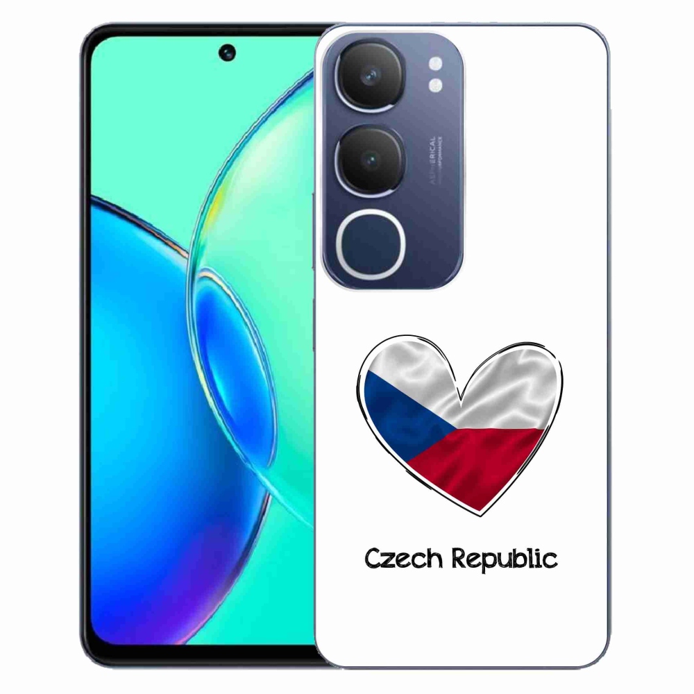 Gelový kryt mmCase na Vivo Y19s - vlajka srdce bílé pozadí
