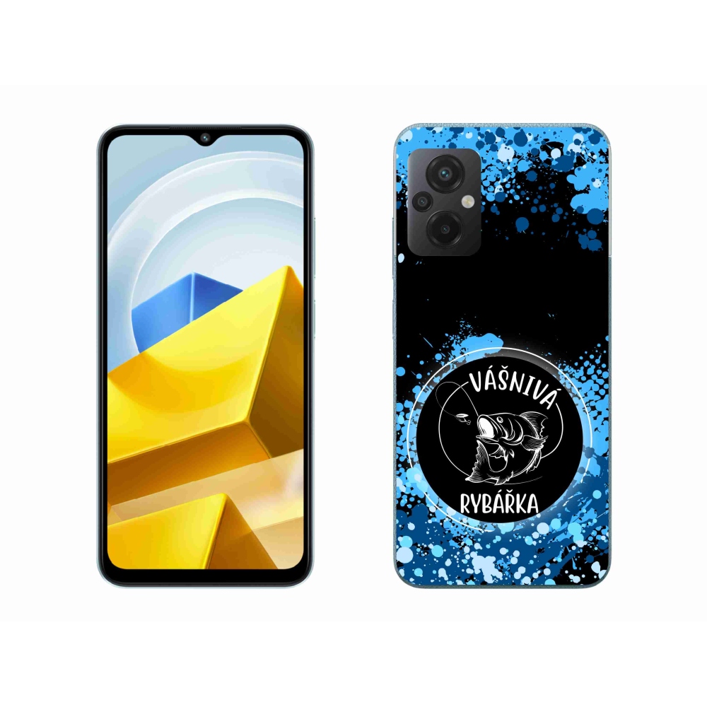 Gelový kryt mmCase na Xiaomi Poco M5 4G - vášnivá rybářka černé pozadí