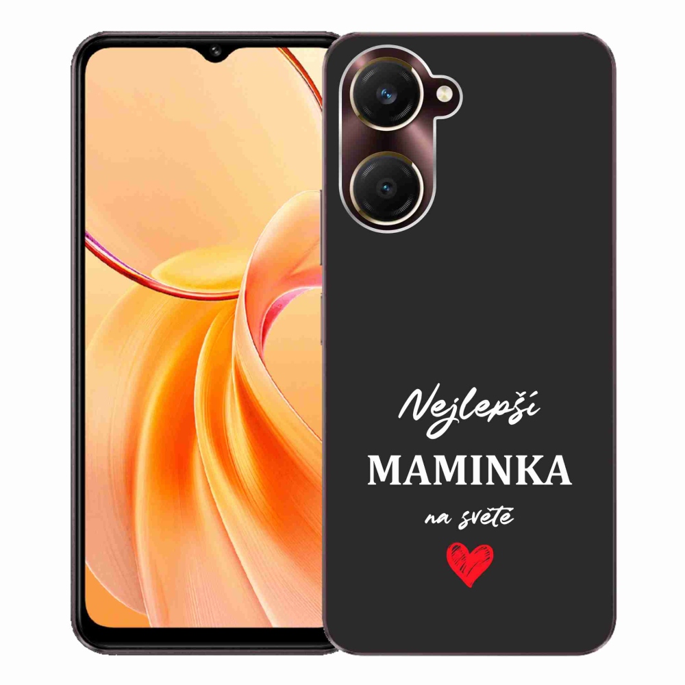 Gelový kryt mmCase na Vivo Y28s 5G - nejlepší maminka 1 černé pozadí