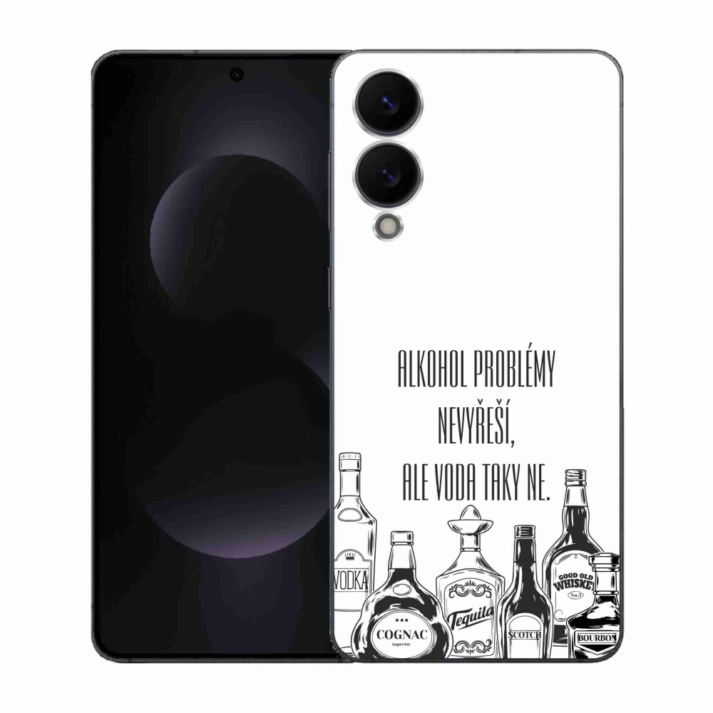 Gelový kryt mmCase na Samsung Galaxy S25 Edge - vtipný text bílé pozadí