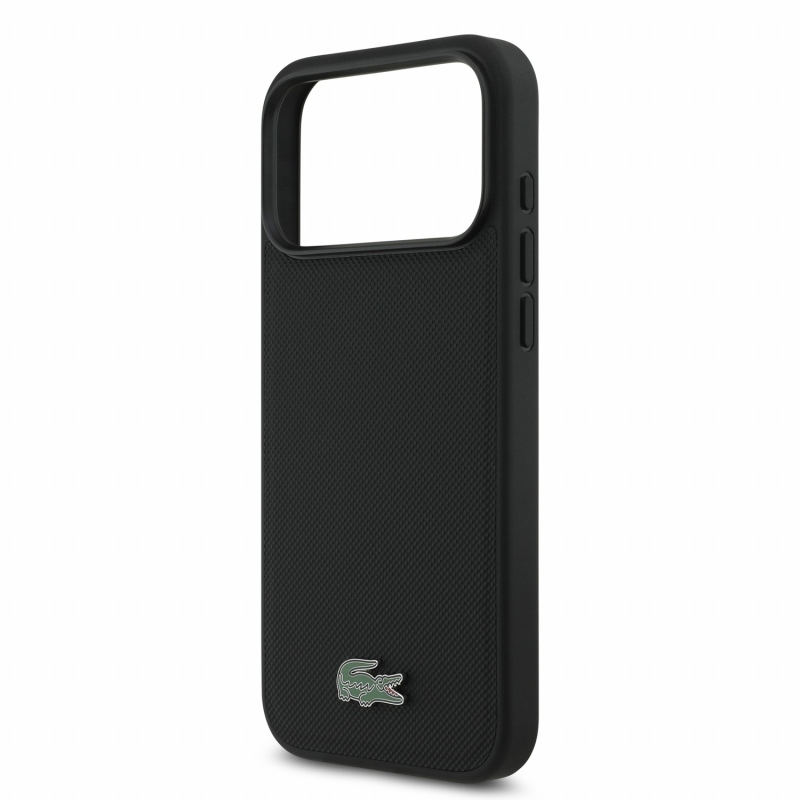 Lacoste PVC Iconic Petit Pique Metal Logo MagSafe Zadní Kryt pro iPhone 18 Pro Max Black