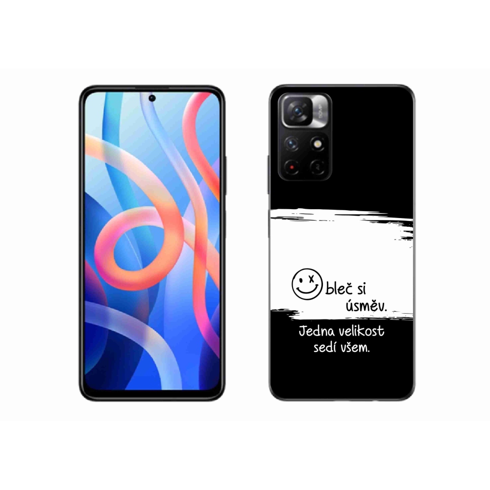 Gelový kryt mmCase na Xiaomi Redmi Note 11S 5G - vtipný text 8 bíločerné pozadí