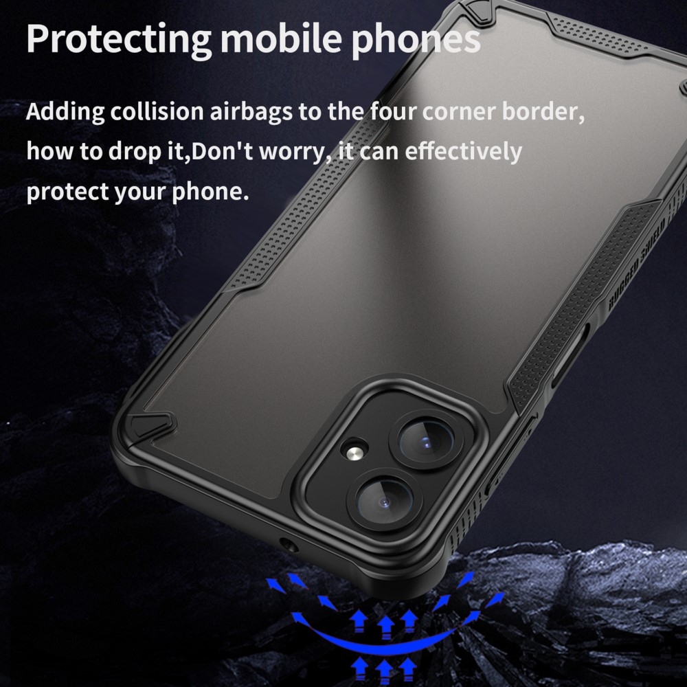 Frosted odolný kryt na Samsung Galaxy A06 4G - černý